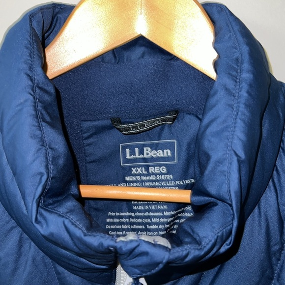 L.L. BEAN Men's Down Jacket, Colorblock | XXL | EUC | Marine Blue/Nautical Navy - Picture 4 of 9